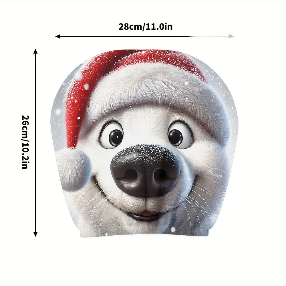 2pcs Christmas hats, cute puppy car headrest covers, snowy Christmas Christmas hat outfit, winter limited edition accessories