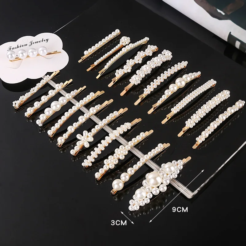 

Pearl Bow BB Flat Snap Hair Clip Non-Slip Side Fringe Barrettes for Women Korean Simple Daily Hair Accessories for Thin Hair