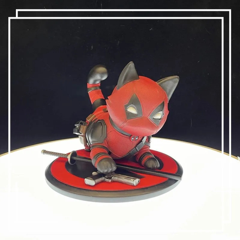 Marvel Comics Fulian Deadpool kitten magic hand-made baby pet elf doll ornaments car model gifts limited exquisite hand-made