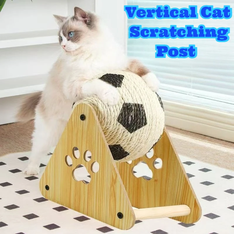 

Large Sturdy Cat Scratching Post Ball Durable Sisal Fiber Toy Indoor Cat Stress Relief Play Fun Pet Furniture Resistant To Wear