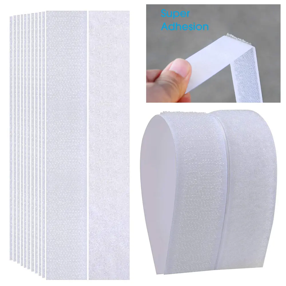 16-50MM Strong Self-adhesive Hook and Loop Fastener Tape White Black Adhesive Tape Magic Nylon Sticker With Strong Glue For DIY