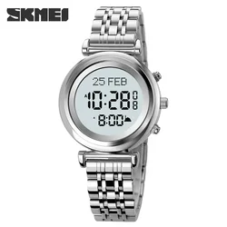 SKMEI Pilgrimage Time Reminder Qibla Direction Function Watch Muslim Digital Watch Women Led Light Display Sport Watch 1892