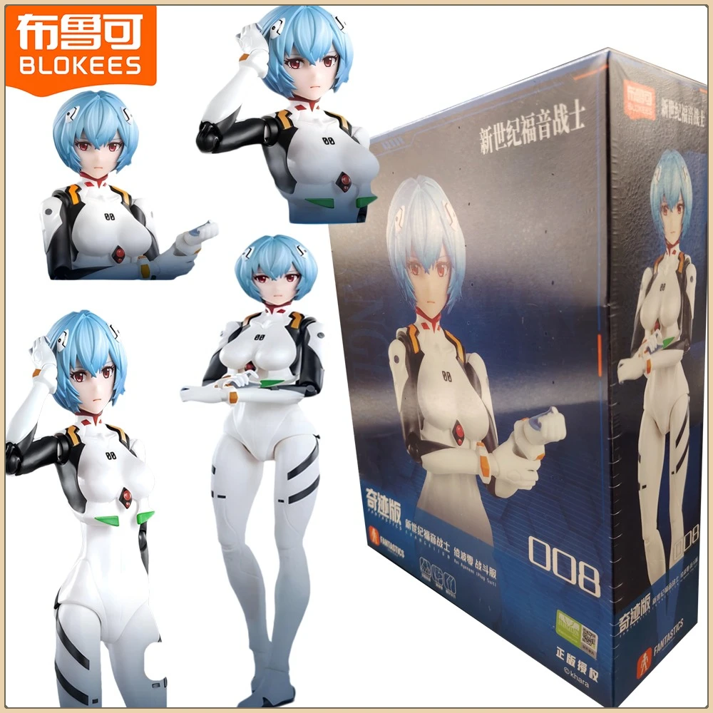 

Blokees Genuine Neon Genesis Evangelion Rei Ayanami Action Figures Cartoon Exquisite Simulation Model Decoration Ornament Gifts
