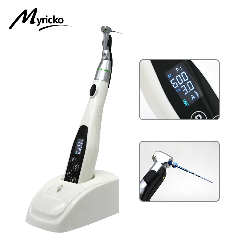Dental Wireless Endo Motor with LED Lamp 16:1 Standard Contra Angle Handpiece Endodontic Instrument Dentist Teaching Model