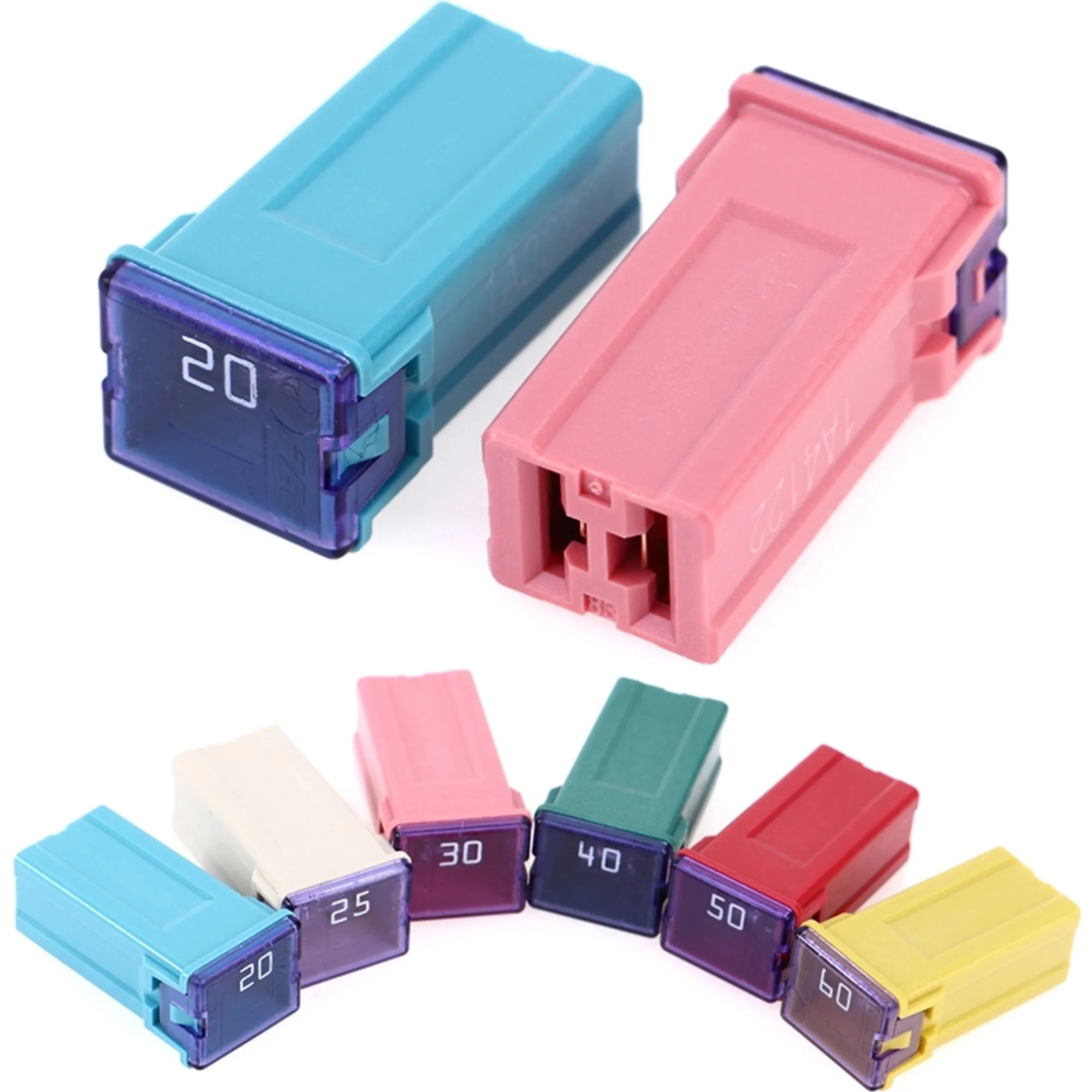 

1Piece 27*12*10mm High Quality Mini Square Fuse 32V 20A 25A 30A 40A 50A60A Automotive Car Fuse With Plastic Box