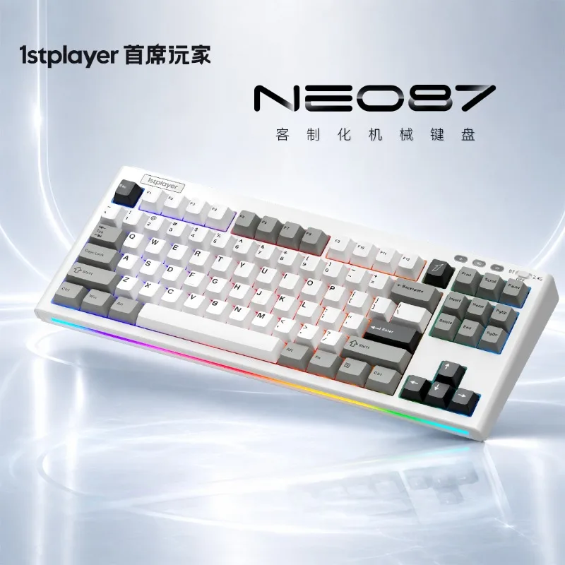 1stplayer NEO87 Mechanical Keyboard Silent Version Wireless Tri Mode Gasket Gaming RGB Driver Low Latency Gaming Keyboard