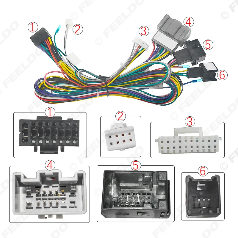 Car Android 16PIN Power Cable Adapter For Ford Fiesta 2009-2011 Power Wiring Harness