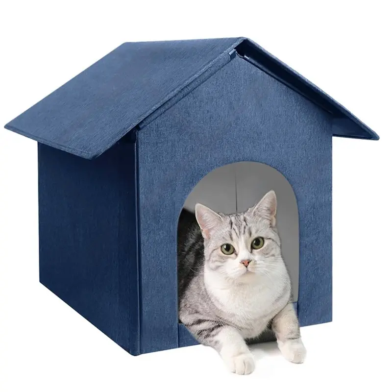 A84X-Insulated Cat And Dog Shelters, Weatherproof Outdoor Cat House, Waterproof Stray Animal Housing Unit B