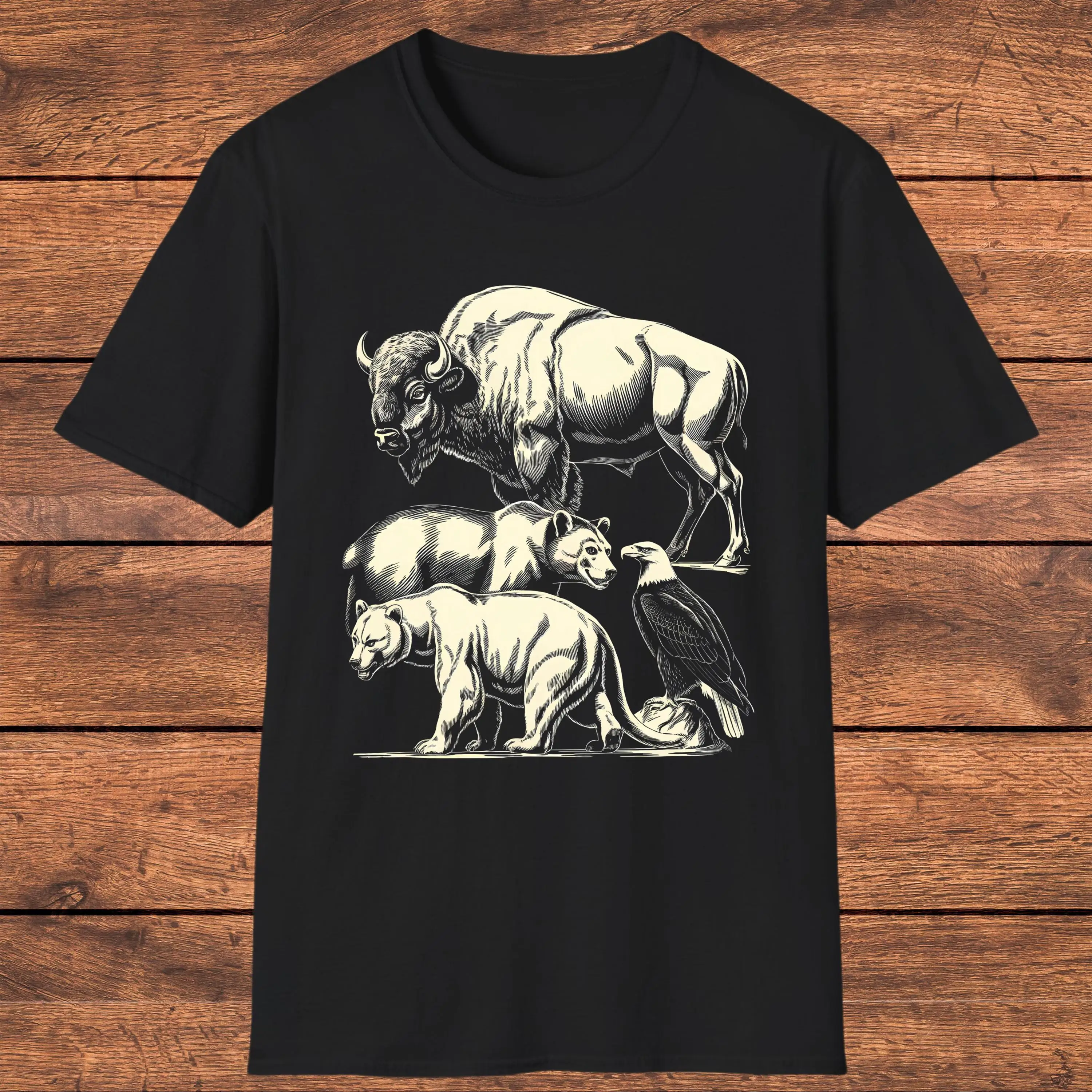 Camiseta de la vida silvestre de América del Norte, diseño entusiasta, conservación de amantes de la naturaleza