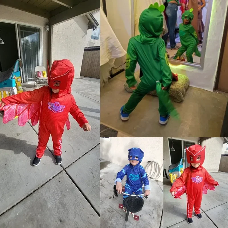 Cosplay Pigiama blu Ragazze Ragazzi Costume da eroe anime con maschera Cosplay Vestire vestito Bambino Costume di Halloween Festa di compleanno Regalo per bambini