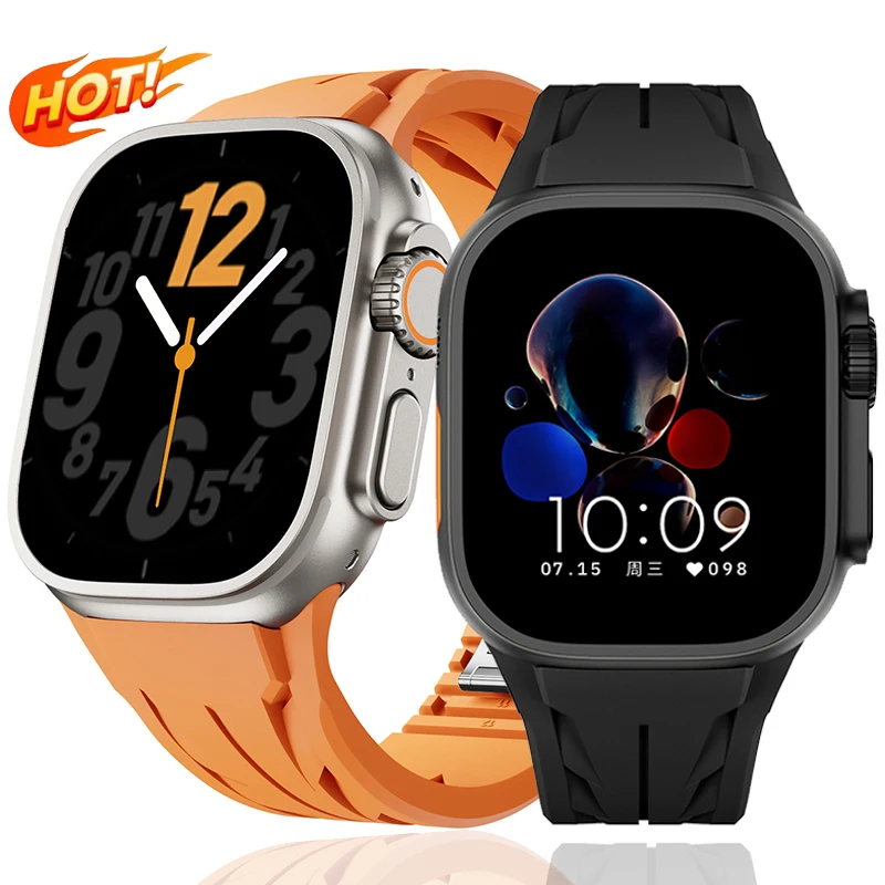 

Silicone Cut To Size Band for Apple Watch 45mm 44 42mm Premium Bracelet for Iwatch Ultra 2 1 49mm Series 11 10 9 8 7 Se 6 5 4