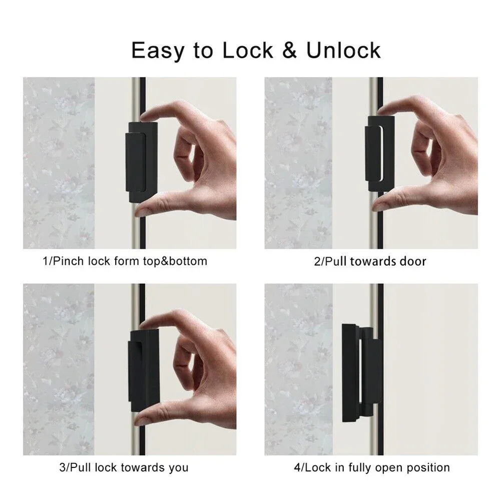 Strong Latch ล็อคประตู ล็อคประตูรักษาความปลอดภัย ล็อคประตูอลูมิเนียมอัลลอยด์สําหรับงานหนัก การรักษาความปลอดภัยภายในบ้านที่เพิ่มขึ้น Childproof และทนทาน