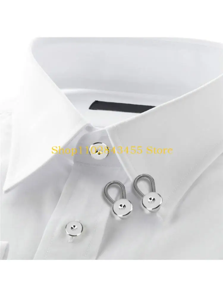 49MC 12 pezzi nuovi estensori per colletto camicia elasticità regolabile e bottone estensione