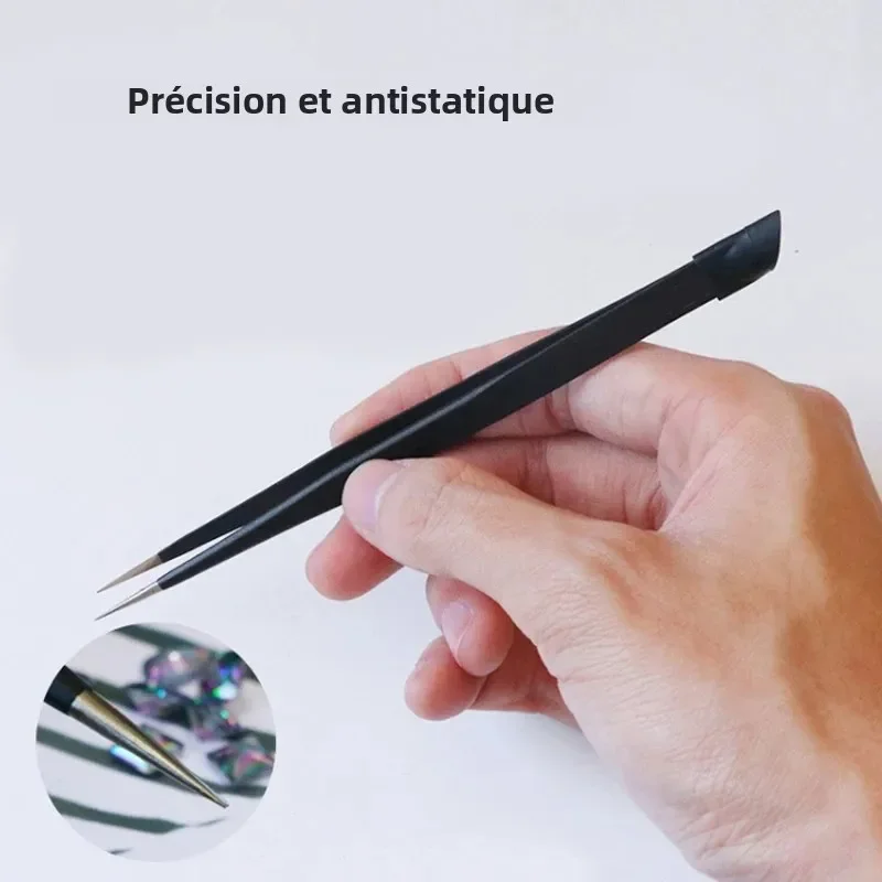 Pinzette in silicone a doppia estremità per trucco Estensioni ciglia Adesivi per unghie Strass Pick up Clip Pressing Head Tool