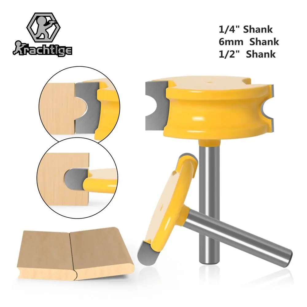 

1/4" 6mm 1/2" Shank Trimming Machine Engraving Machine Milling Cutter 2Pcs Circular Arc T-shaped Router Bit Set Woodworking Tool