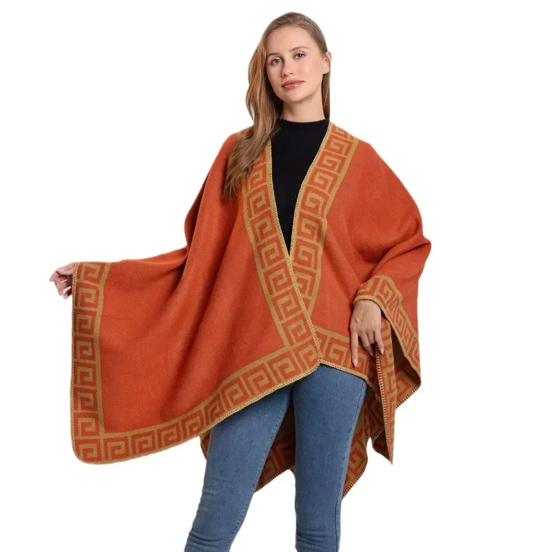 TZTOOZ Women\'s Lace Shawl Scarf Travel Warm Cloak Imitation Cashmere Warm Shawl Autumn and Winter European and American Fashion