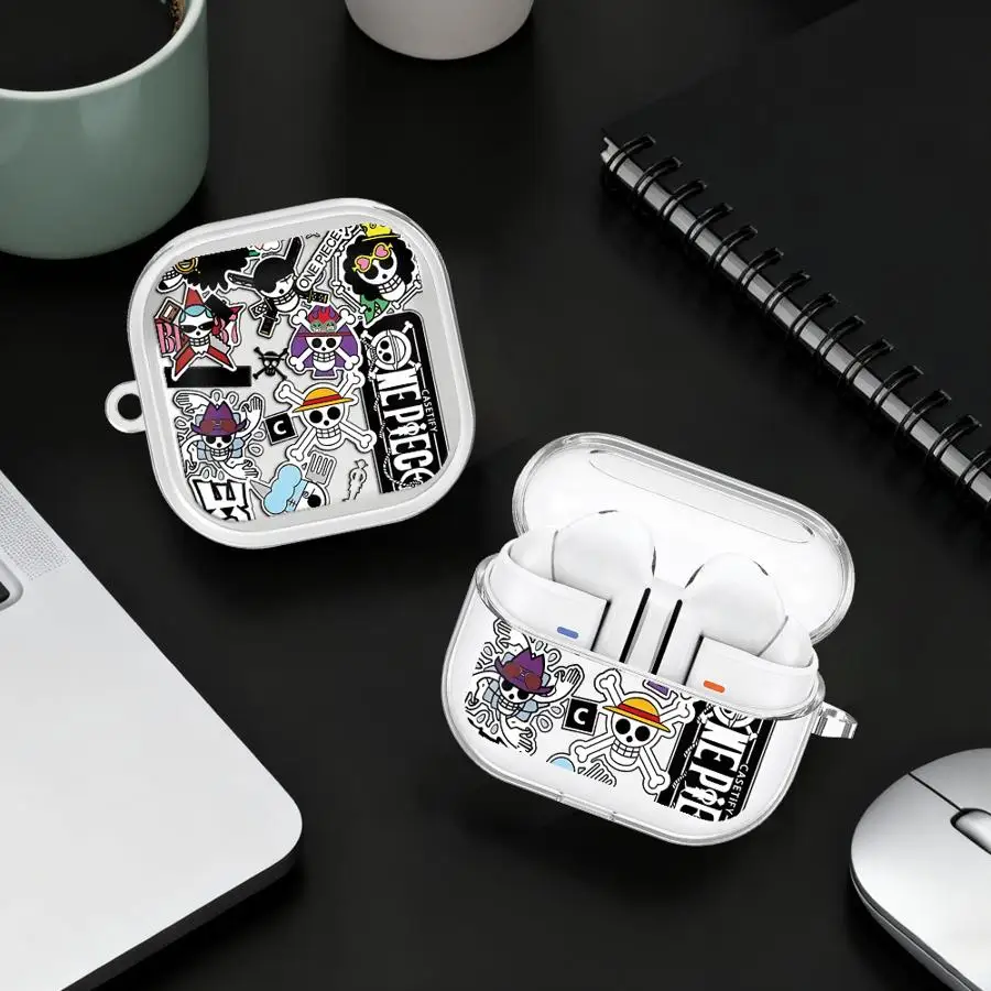 

Case For Samsung Galaxy Buds 3 FE Live 4 Pro 2 3Pro 4Pro 2Pro Clear Earphone Cases Cover With Hook OneS P-ieceS LuffyS Logo
