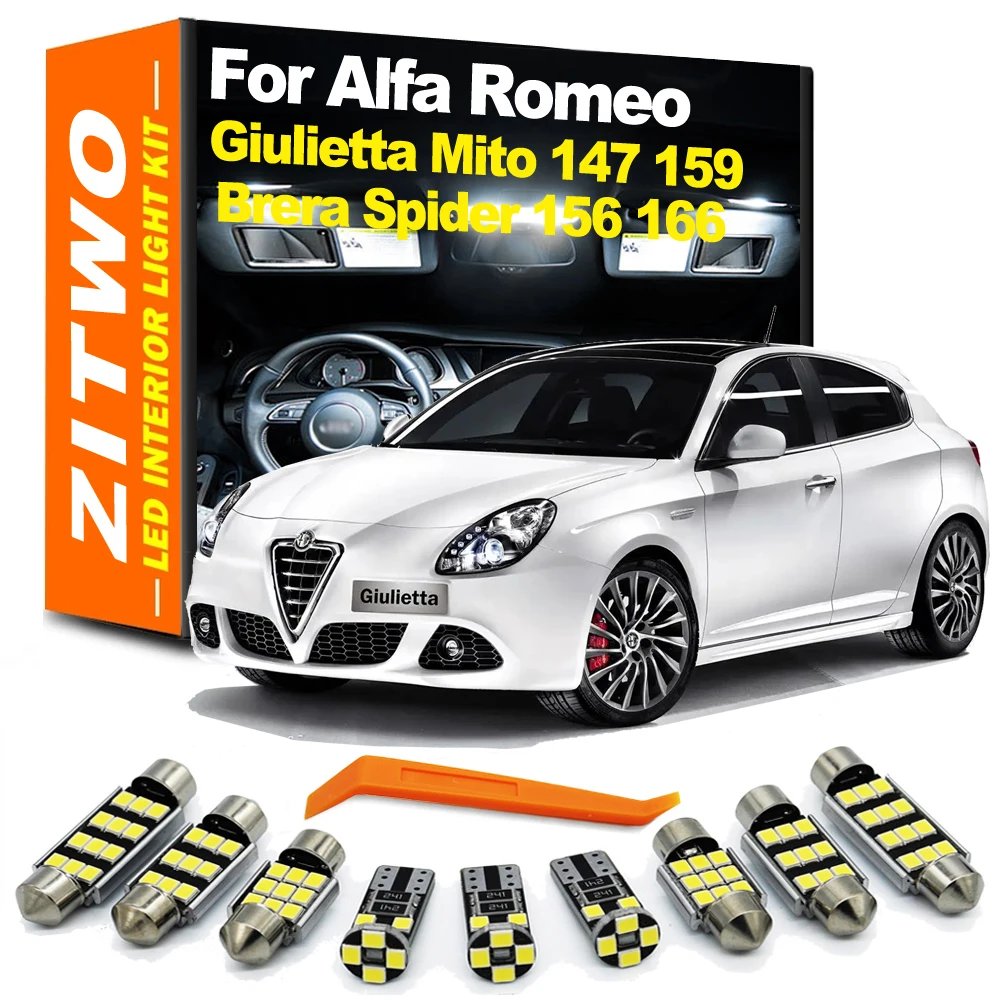 ZITWO Canbus No Error LED Interior Dome Map Light Bulb Kit For Alfa Romeo Giulietta Mito Brera GT Spider 4C 147 156 159 166