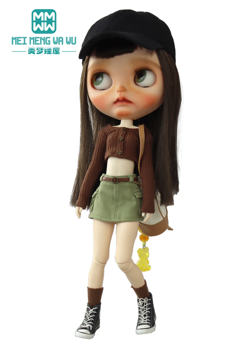 28 cm Blyth-Puppenkleidung, modische bonbonfarbene Blusen, Mini-Jeansröcke für OB23 OB24 Azone-Puppenzubehör – Detail 9