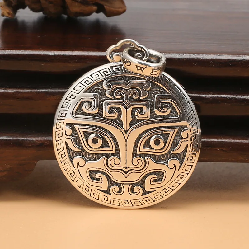 

S925 sterling silver men pendant retro thai silver necklace pendant charm stylish national trend silver jewelry