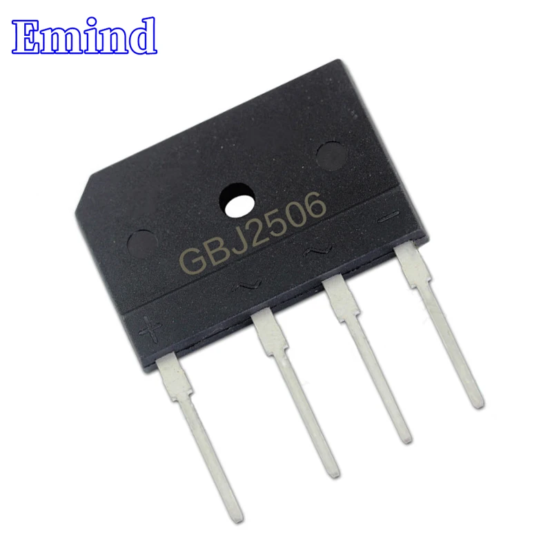 20/50/100/200/500Pcs GBJ2506 Bridge Rectifier GBJ25J Bridge Stack 25A/600V GBJ Footprint Flat Bridge Cutable Foot