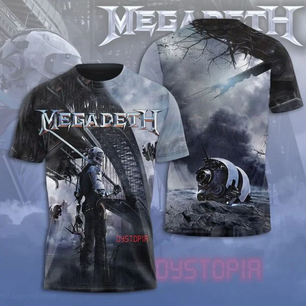 Popular Rock Band Megadeth 3D Printing Men Women T-shirt O-neck Short Sleeve Hip Hop Top Casual Streetwear Kids Tees Tops