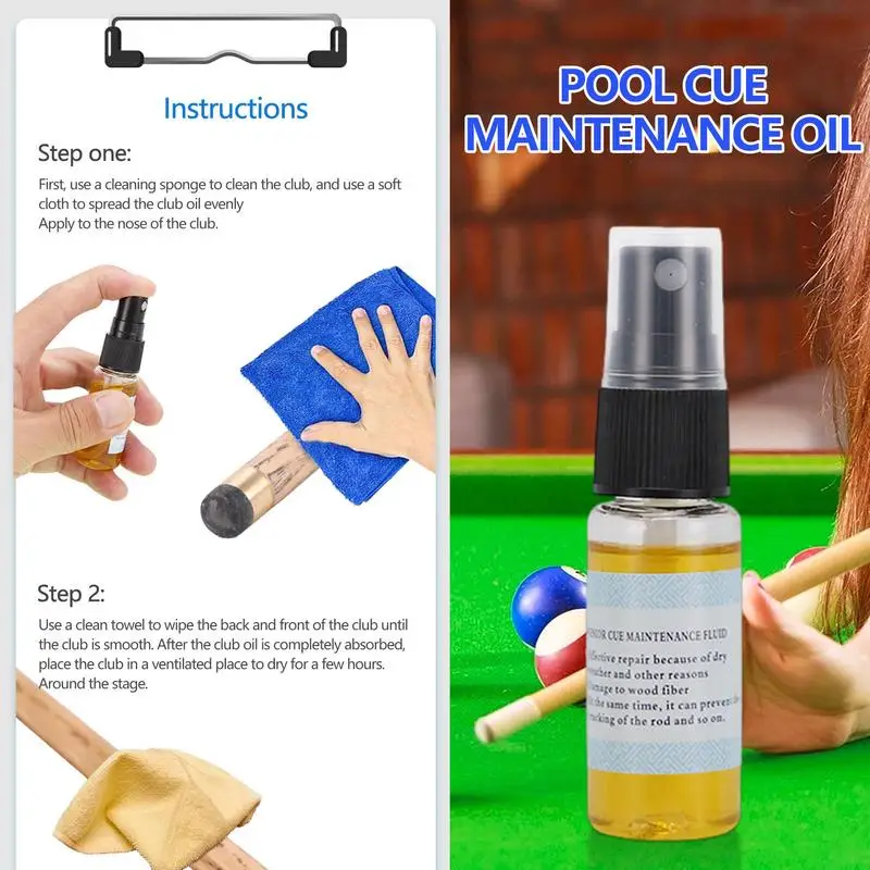 Billiards Lubricating Oil Club Maintenance Oil 20ml Snooker Club Lube Oil Billiard Cue Cleaner & Conditioner Safety For Indoor