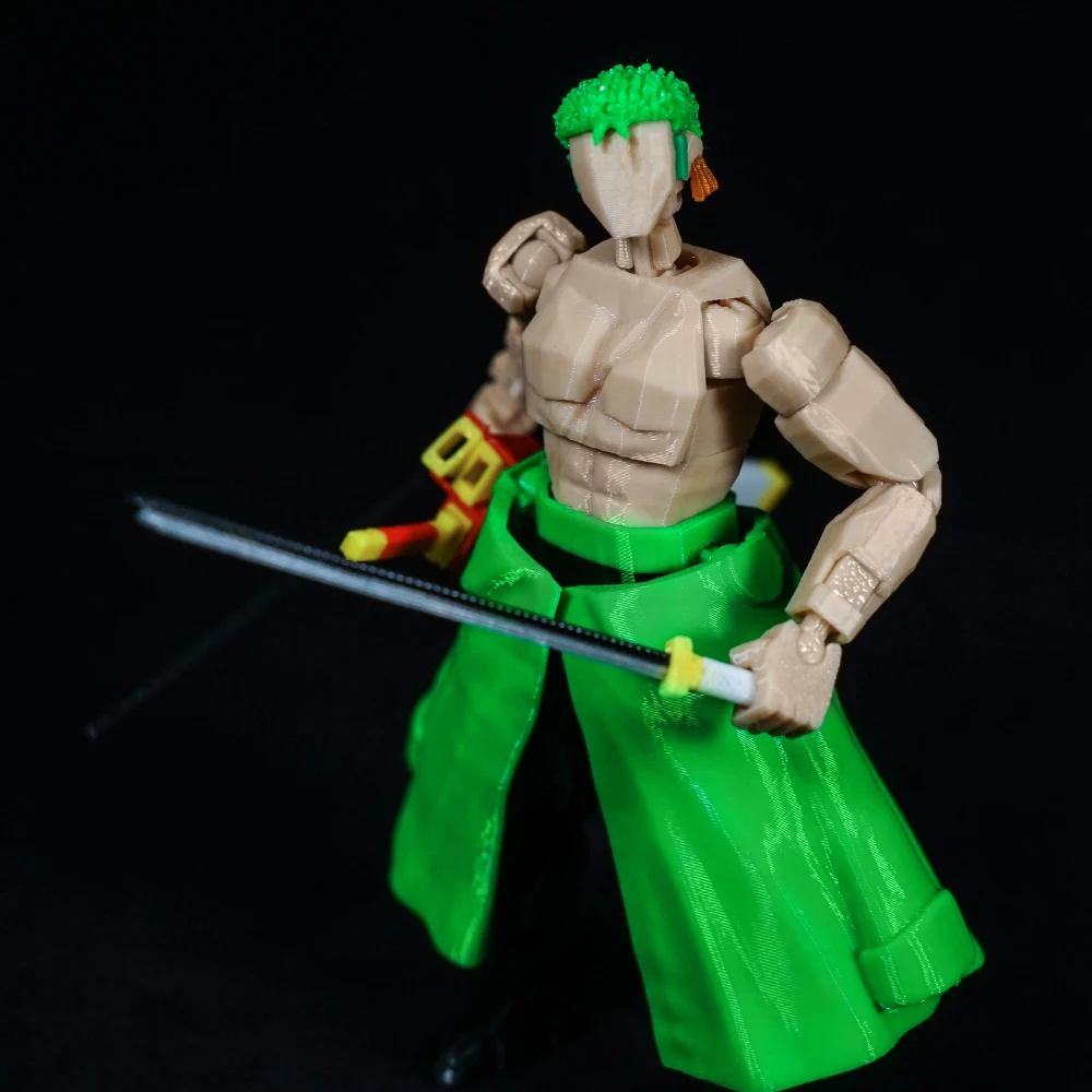 3D Printed ONE PIECE Roronoa Zoro Anime Multi-Jointed Shapeshift Toys Action Figures Mannequin Model Ornaments Gifts Toys