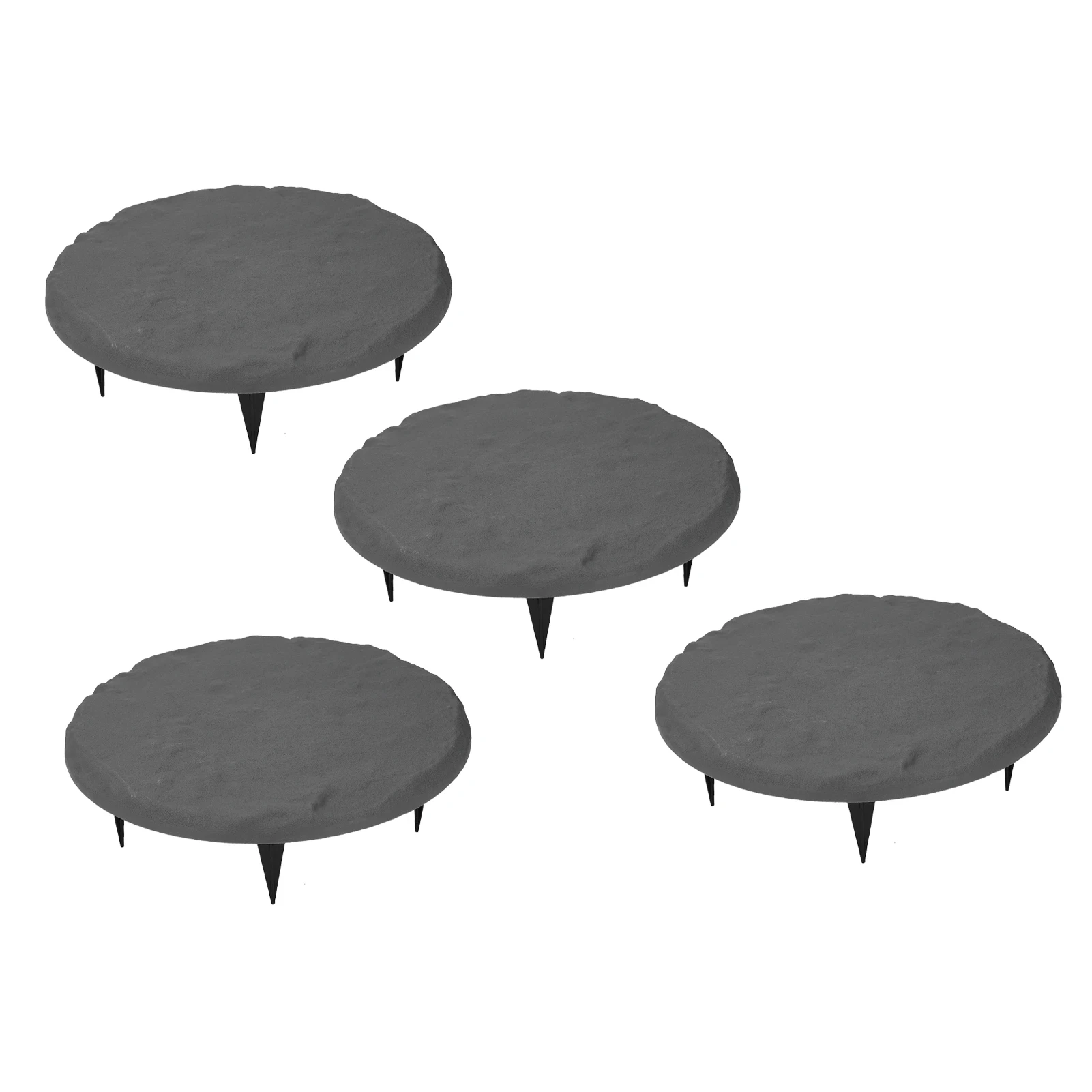 4Pcs Outdoor Step Stones Polypropylene Resin Decorative Stepping Stones with Ground Stakes for Home Garden Pathway Lawn