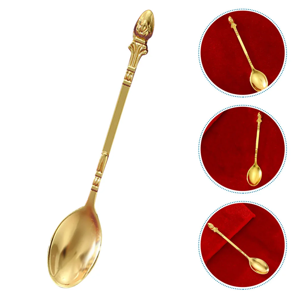 Dessert Spoon Tasting Spoons Small Teaspoon Kitchen Household Breakfast Alloy Vintage