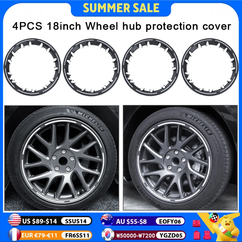 

4PCS HubCap For Tesla Model 3 Highland 2024 18Inch Patch Wheel Performance Replacement Wheel Hub Protection Cover Full Rim Cover