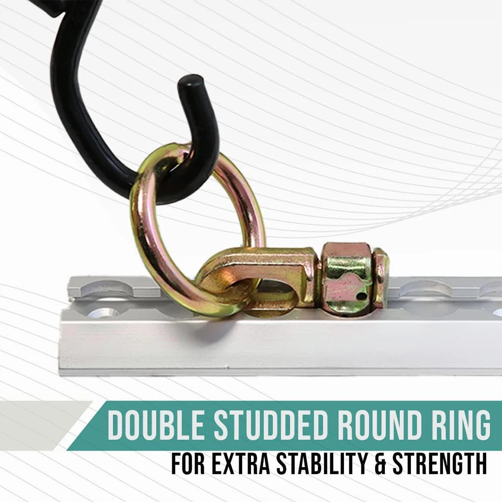 

4x L-Track Double Stud Tie Down Fitting With O Ring L-Track Double Stud Stud Stud Tie Down Double