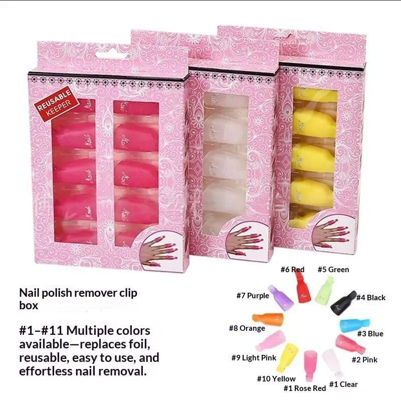 10Pcs Plastic Nail Art Soak Off Cap Clip UV Gel Polish Remover Wrap Tool For Fingernail Removal Soak Off Clip For Home Use