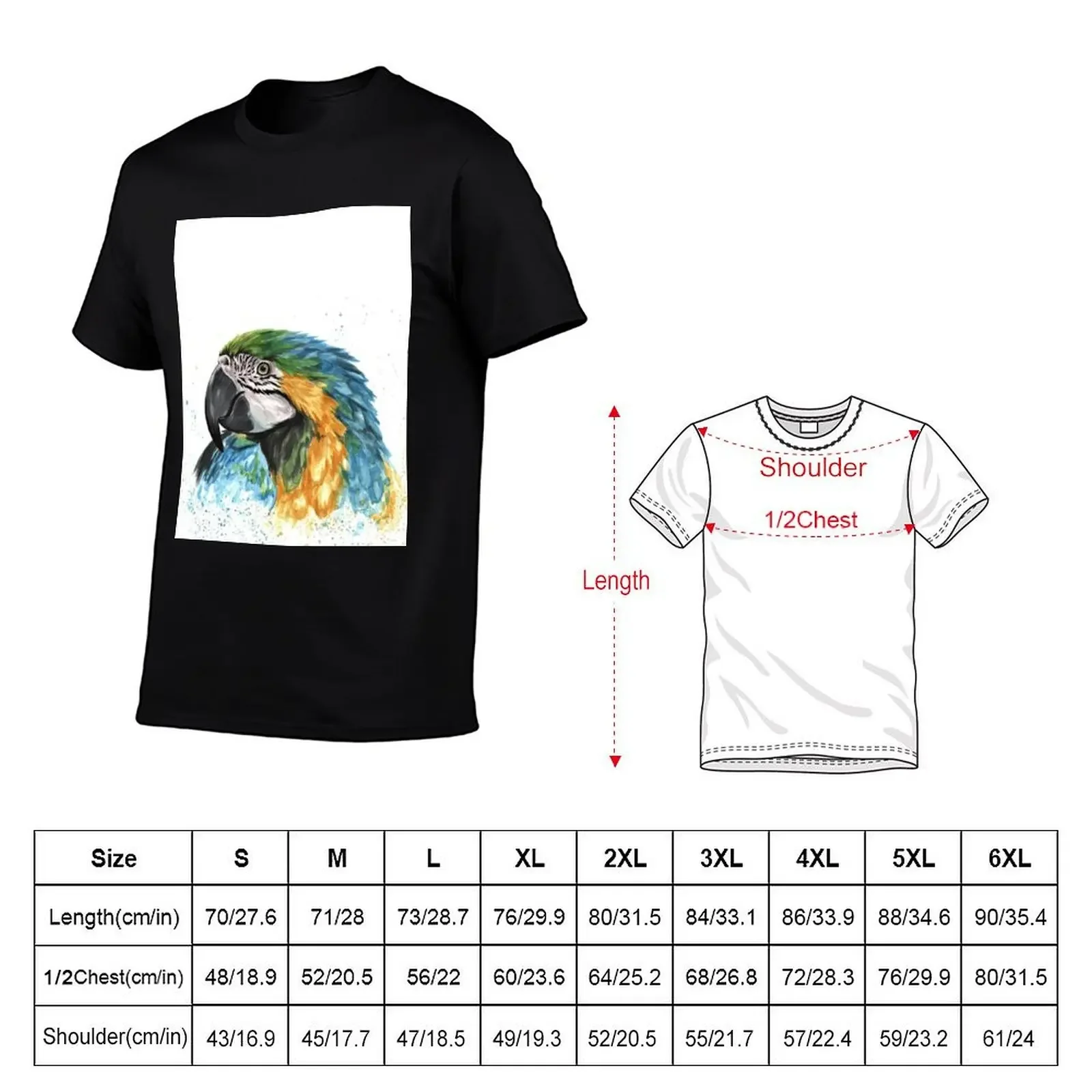 Blue macaw T-Shirt anime aesthetic clothes summer top men t shirts