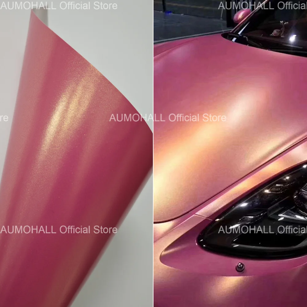 Goldsands Glitter Pink Vinyl Wrap for Motorcycle Car Interior, Matte Films Small Sheet Decals Roll 30cm/50x152cm