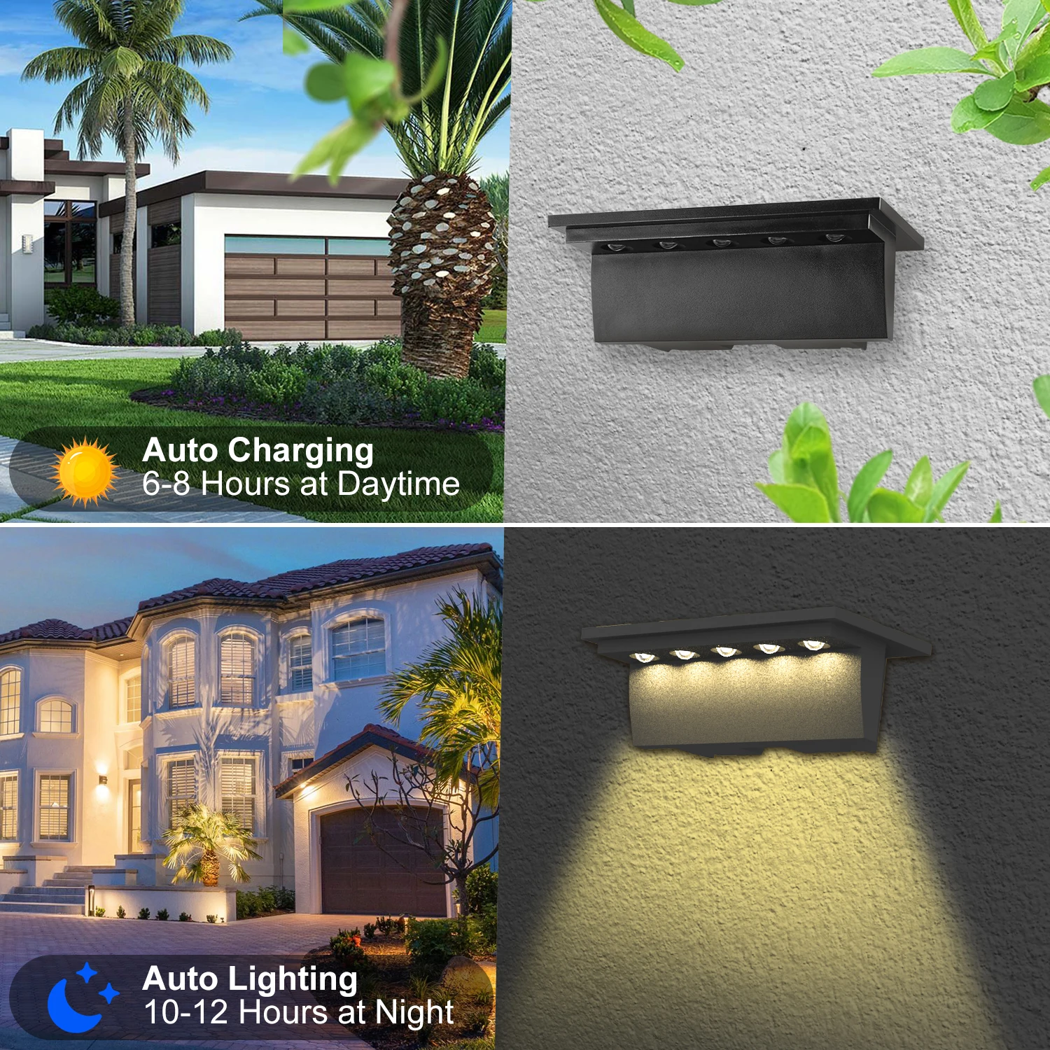 Luz LED Solar para escaleras, lámpara de pared impermeable para exteriores, jardín, terraza, barandilla, luz de paso, paisaje, balcón, valla