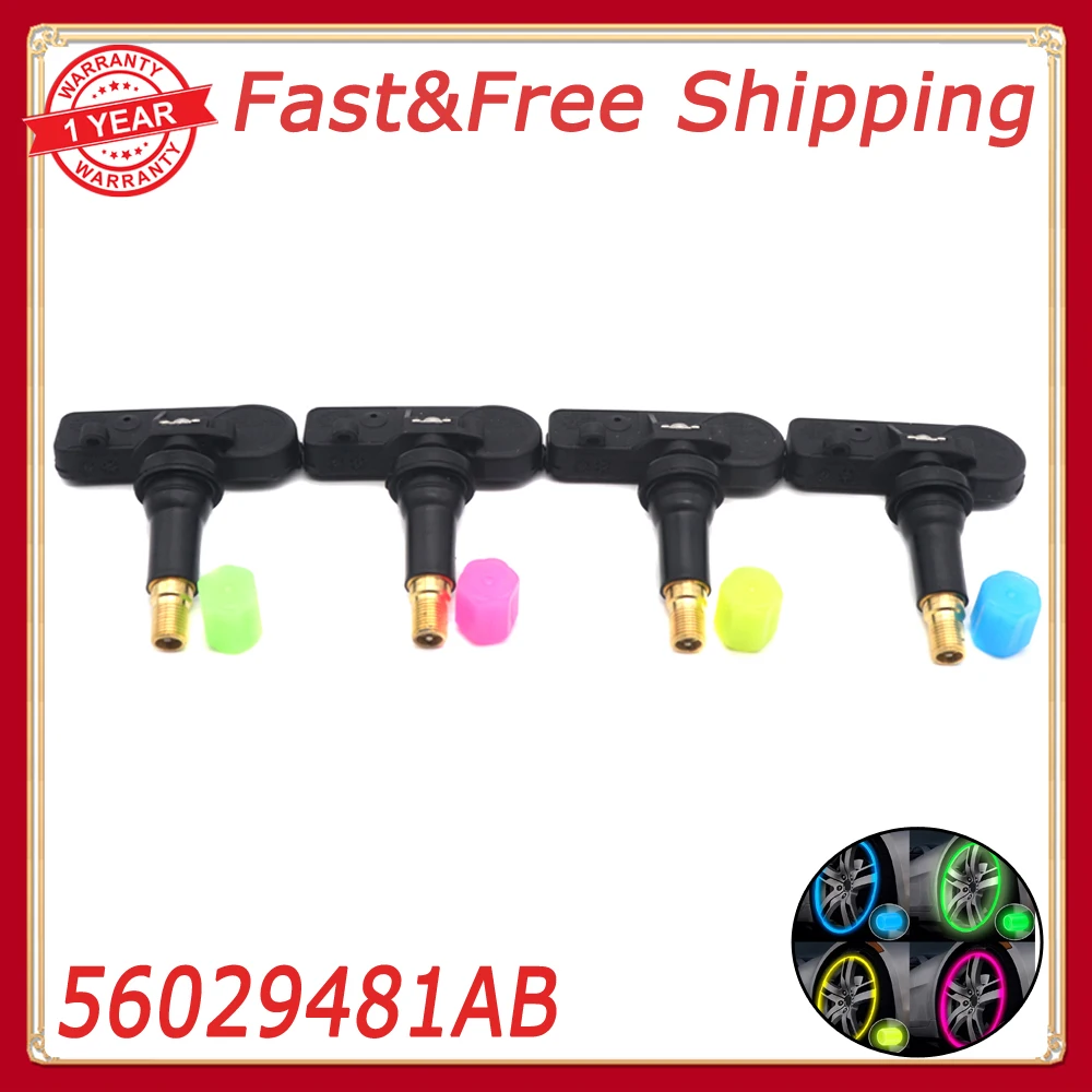 

4PCS 56029481AB Car TPMS Tire Tyre Pressure Monitoring Sensor For Dodge Ram 1500 Nitro Journey Dakota Caravan Caliber Wrangler