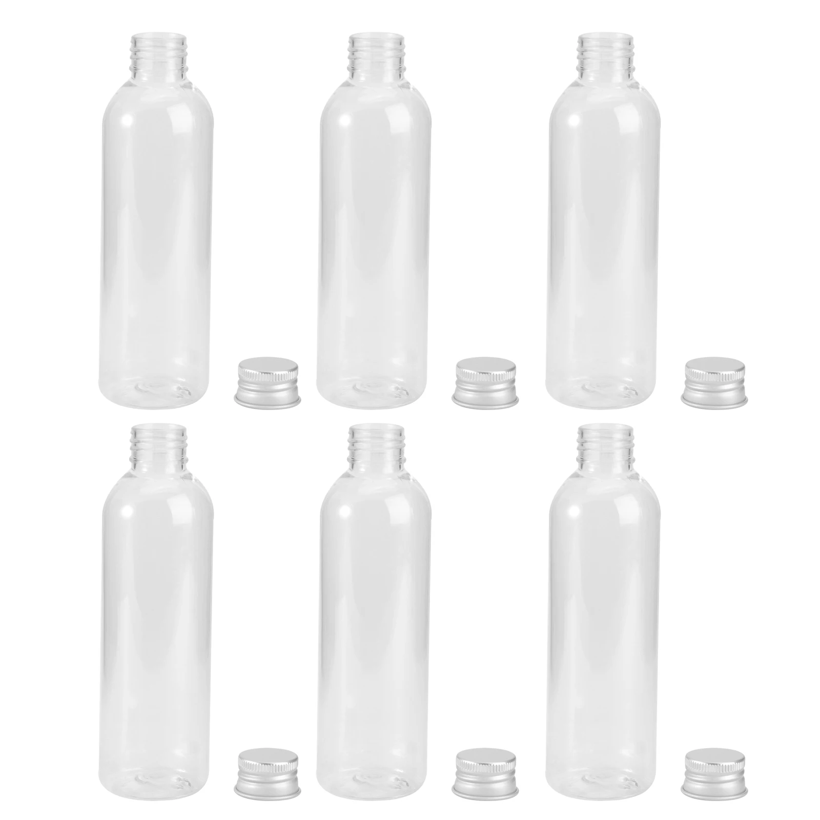 

6pcs Plastic Bottles Clear Empty Containers Transparent Solid Travel Size Lightweight Portable Storage Sample Bottle