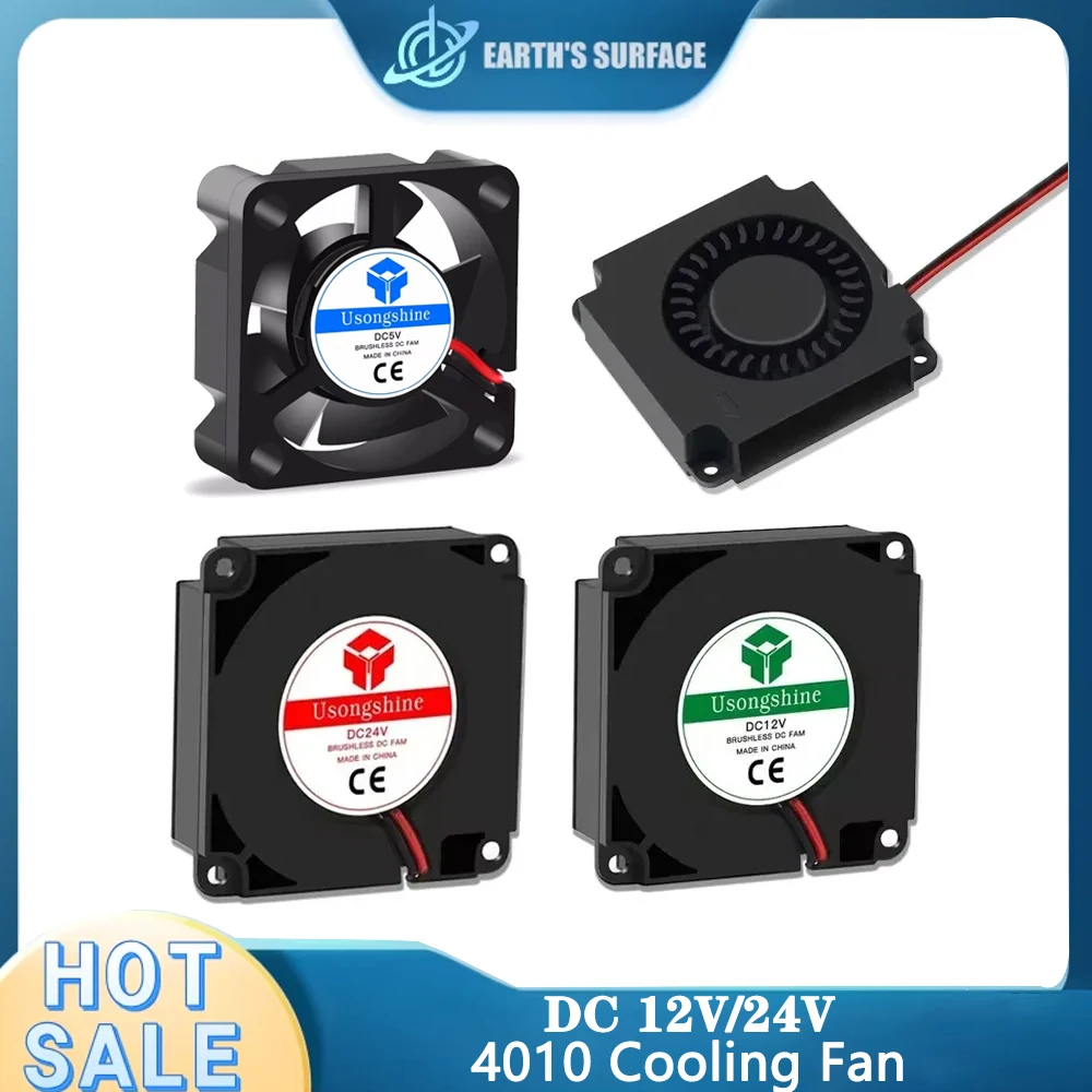 

3D Printer Parts Turbine Fan 12V 24V 40mm*10mm 4010 DC Turbo Fan Bearing Blower Radial Cooling Fans for Creality CR-10 Kit