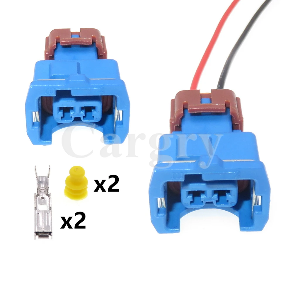 1 Set 2P PB186-02326 Blue Auto Starter Wiring Harness Socket Car Knocking Sensor Electric Wire Sealed Connector