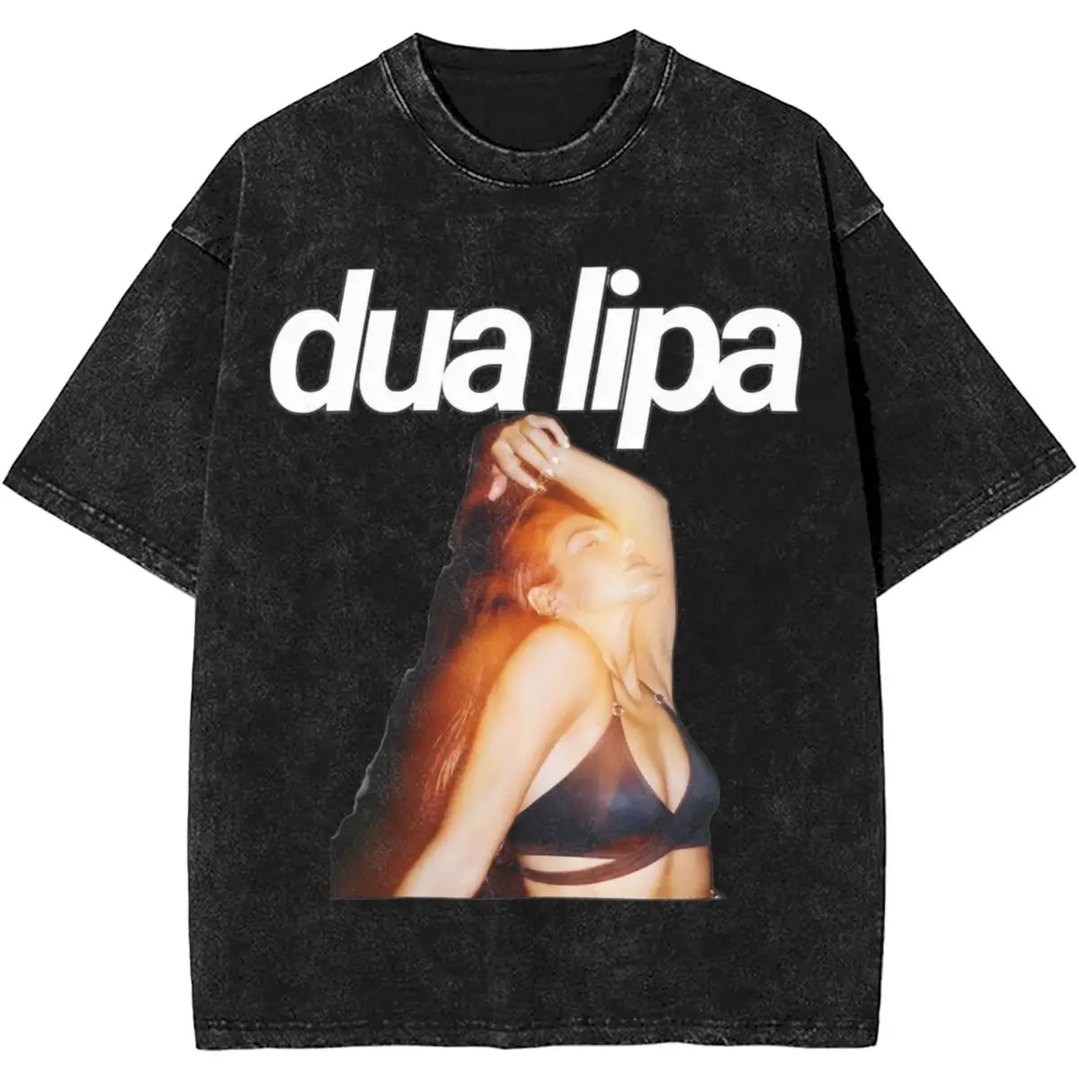 D-Dua Lipa Cool Singer T Shirts Streetwear Men Women 2024 New Album Radical Optimism Fashion Washed T-Shirt Hiphop Style