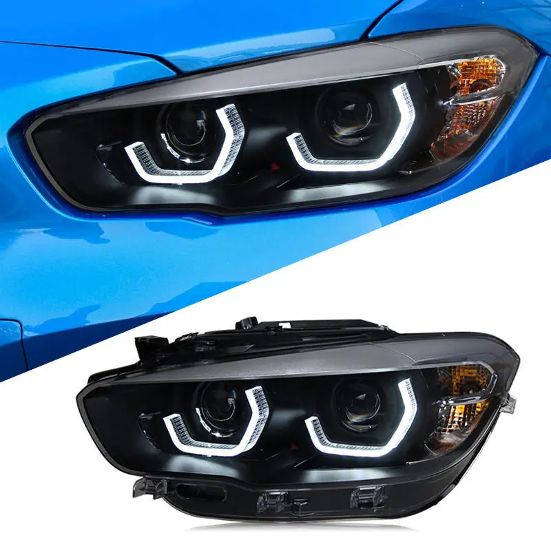 

Подходит для BMW Hatchback 1 серии 15-18 пара фар в сборе F20, модифицированная светодиодная ложка, дневные ходовые огни, линза, фара