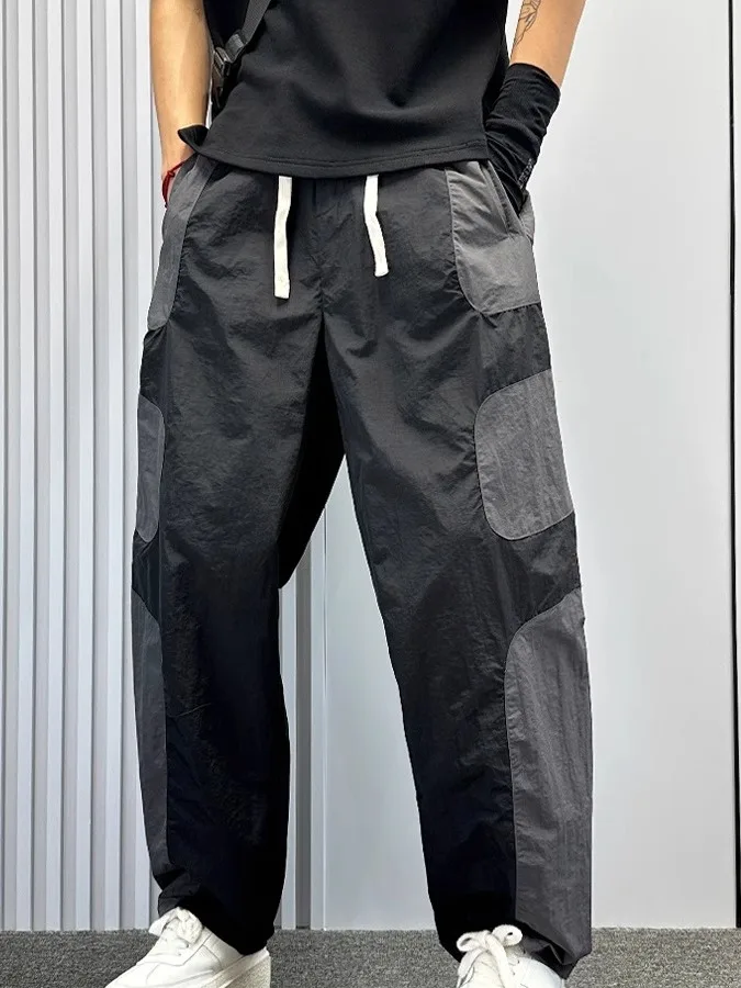 

Large Size Men's Casual Pants Color Blo Straight Leg Thin Qui Dry Summer Lightweight Breathable Loose Fit Versatile Trousers