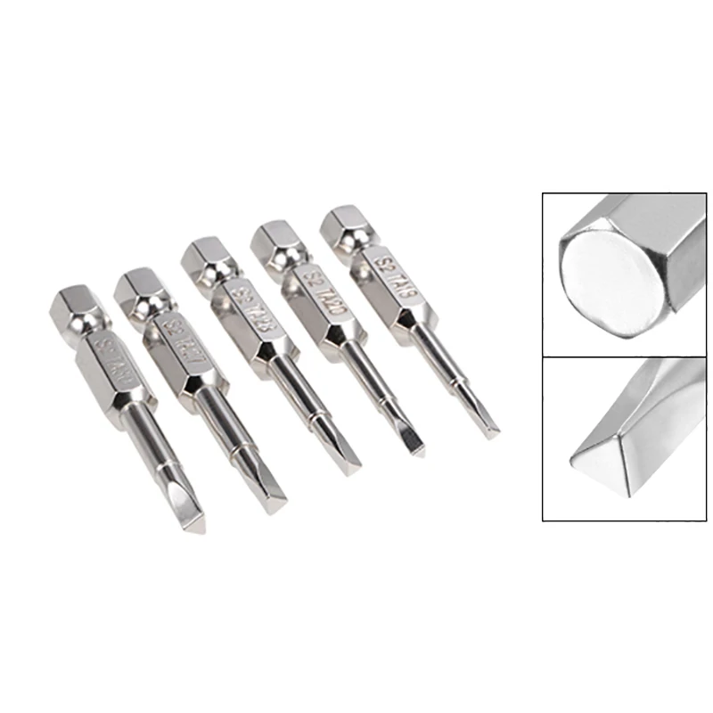 5pcs TA18/20/23/27/30 Magnetic Triangle Screwdriver Bit Set 1/4 Hex Shank Screwdriver Electric Head S2 Steel Screw Driver - Image 6