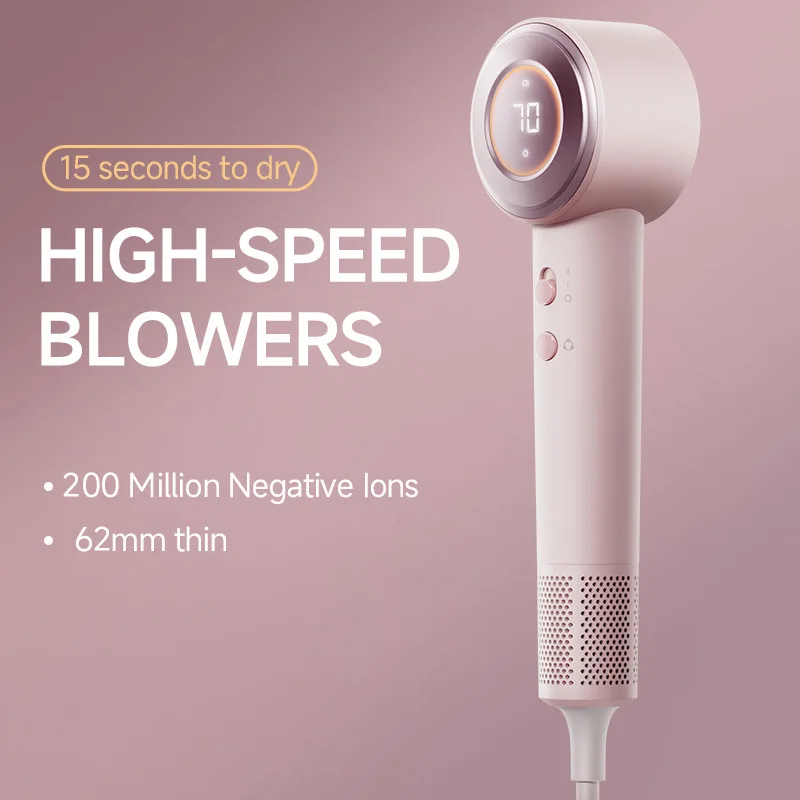 

Фен с высокой скоростью и без лезвий. Высокая мощность, бесшумный и быстросохнущий. Портативный. Негативный ионный, подходит для дома Buh путешествий.