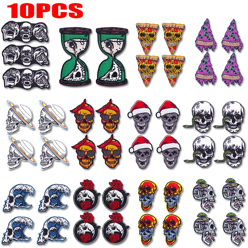 Parche bordado termoadhesivo calavera – Punk para chaquetas y jeans