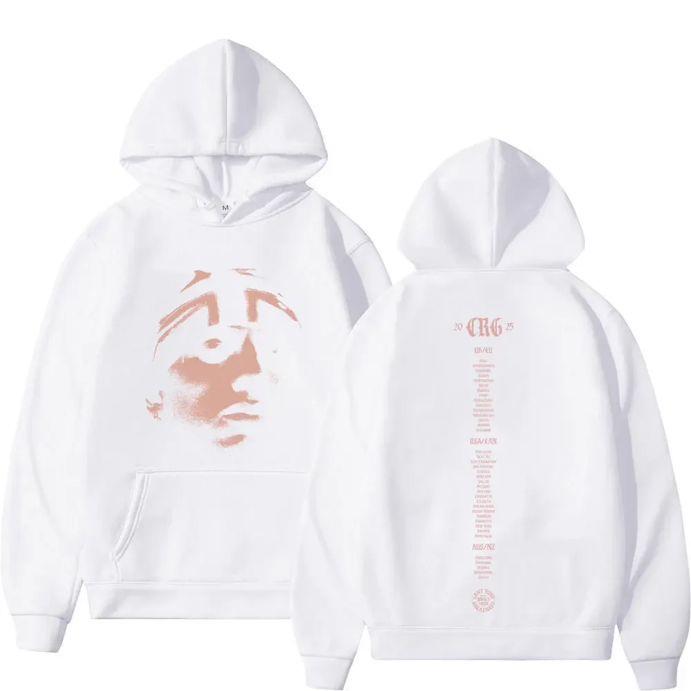 سنترال سي يمكن أن يسرع العظمة 2025 جولة خمر الرجال النساء هوديي بأكمام طويلة الهيب هوب ملابس الشارع الشهير