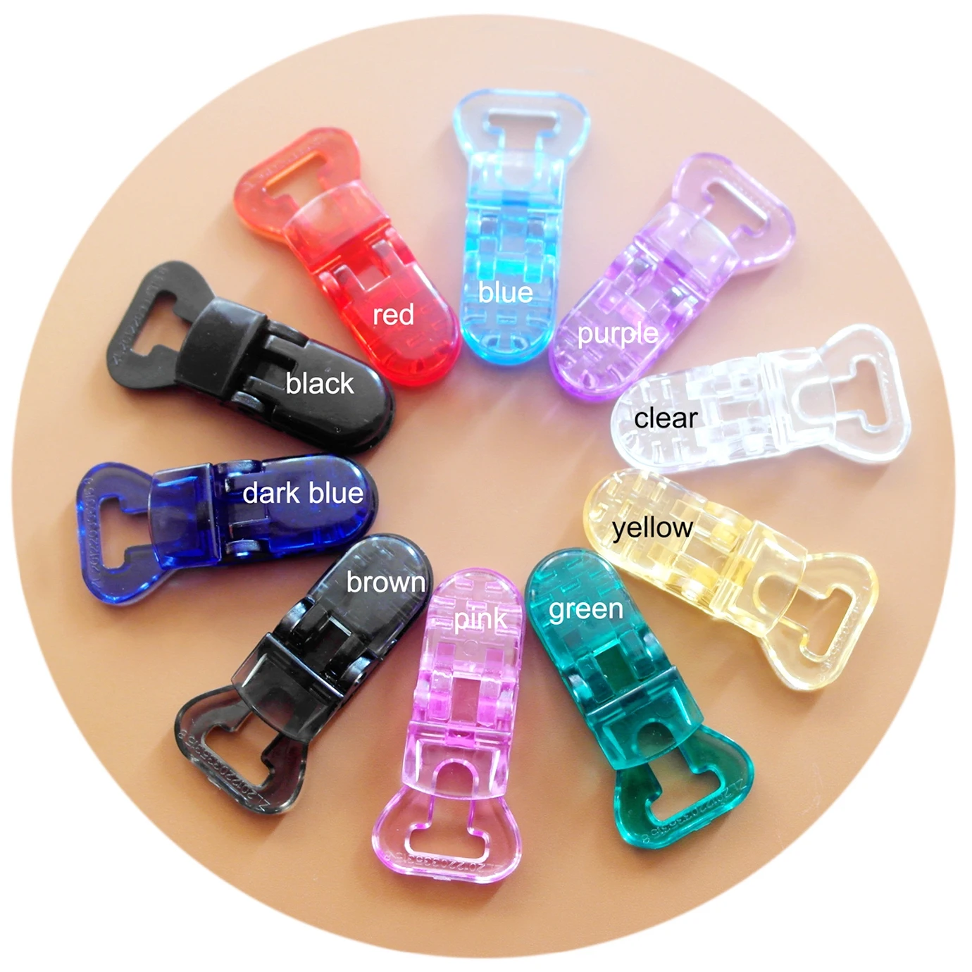 Transparent Plastic Baby Pacifier Clips Attache Sucette Baby T shap Dummy Nuk Clip Holder Suspender Clips For 1.0CM Ribbon