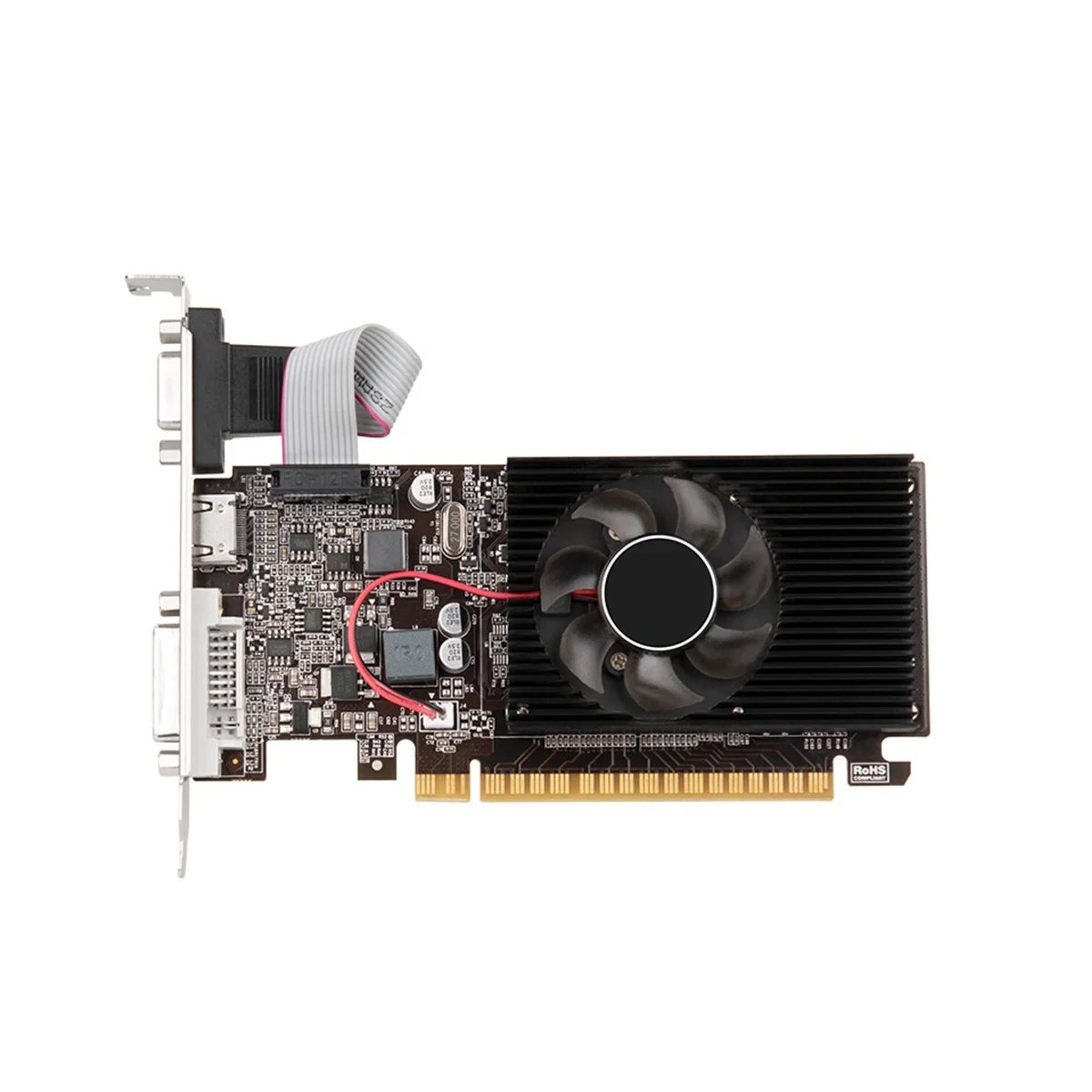 AT87-GT610 1GB Desktop Graphics Card DDR3 64Bit Video Card VGA+HD+DVI Desktop Office Game Small Chassis Graphics Card