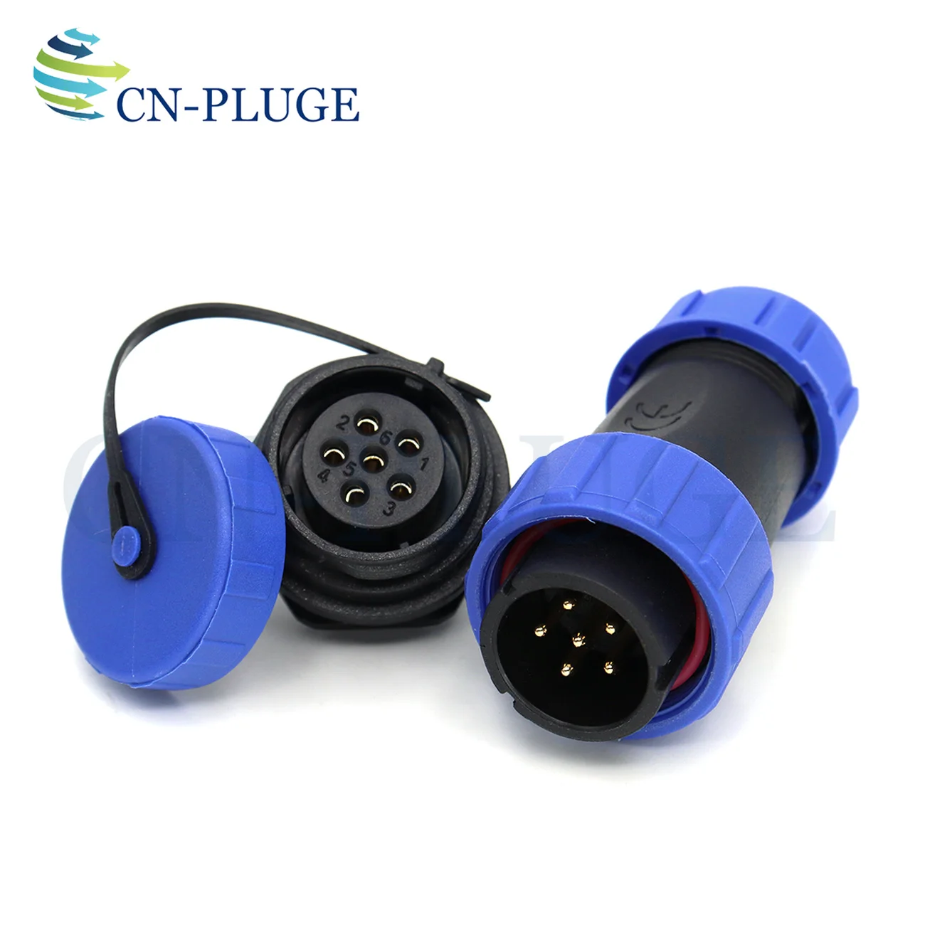 SP21 Waterproof IP68 Outdoor Industrial Connector 2 3 4 5 6 7 8 9 10 12 Pin 21mm Nut Panel Mount Male Plug Female Socket